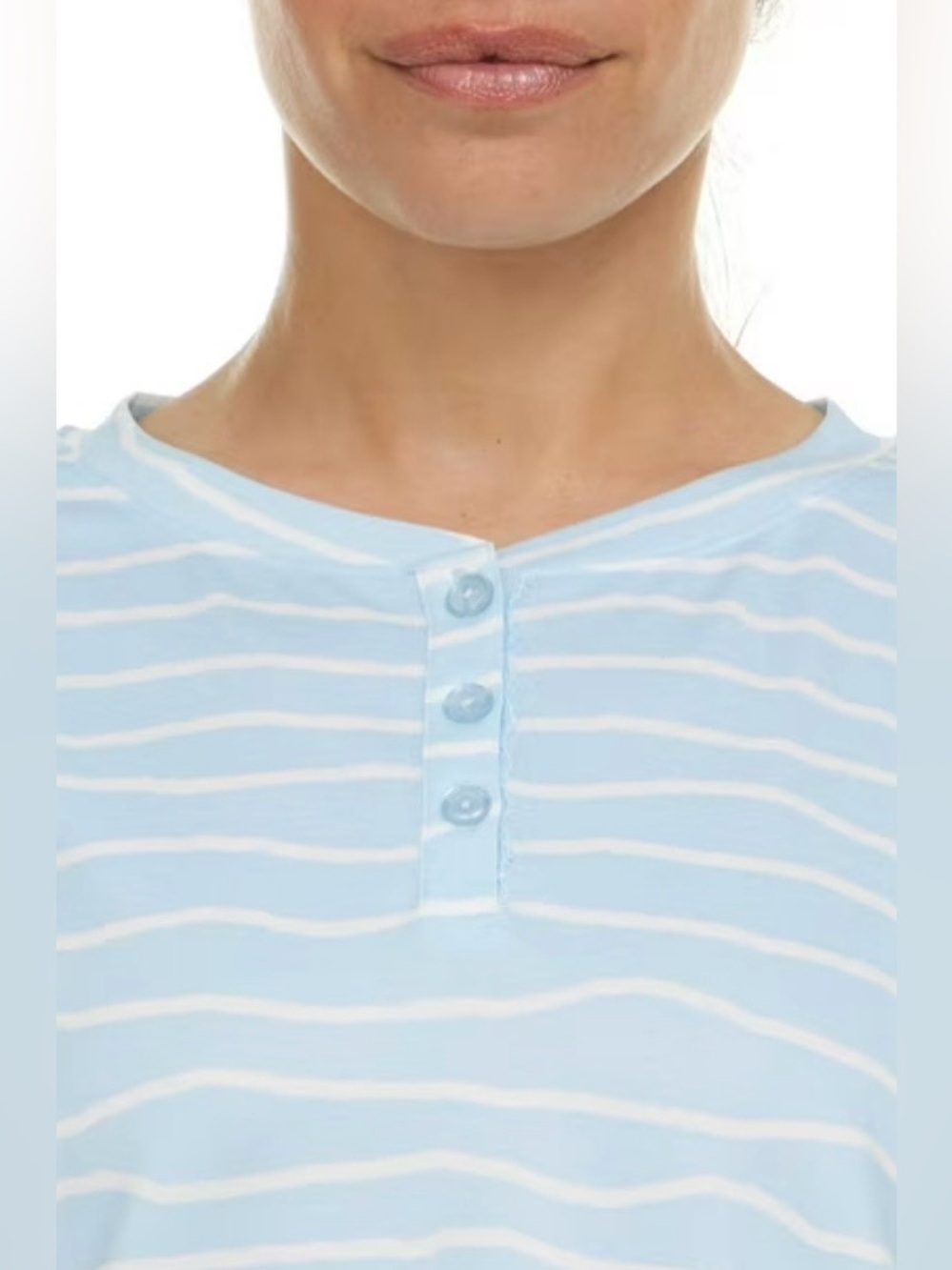 FLORA NIKROOZ Women Relaxed Fit 3/4 Sleeve Henley Pajama Set 2 Piece Pockets😍 - Picture 14 of 14